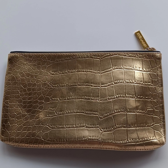 Estee Lauder Gold Zippered Cosmetics Bag, 9" wide - Picture 5 of 5